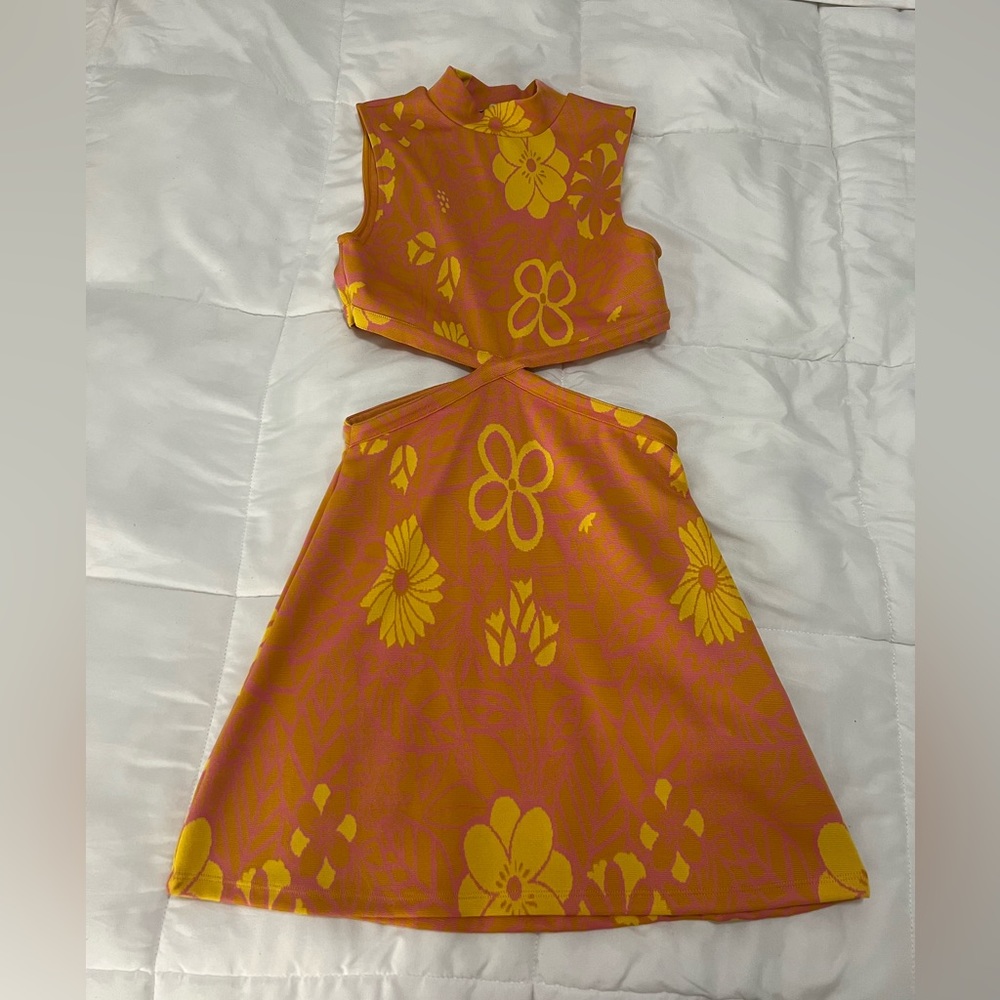 Zara Cut out high neck dress